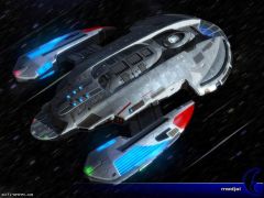 A Diligent Class preparing to jump to warp. Note the extended nacelles.